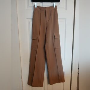 Forever 21 Brown Cargo Pants With Pockets, Size Extra Small (XS)